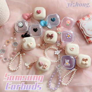 Capa Para Fone De Ouvido Galxy Buds Live/2/Pro/2Pro Cute Cinnamoroll Dog Hello Kitty Love Heart Kirby Decor Com Corrente Anti-Perda Macia TPU À Prova De Choque
