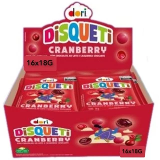 Disqueti Dori Cranberry com Chocolate ao Leite - Display 16x18G