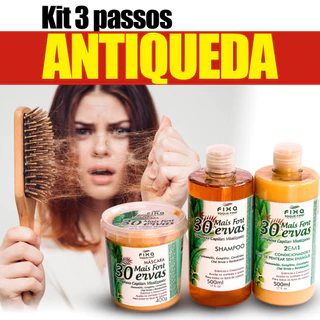 Kit Fortalecimento Capilar Antiqueda 30 Ervas Shampoo Condicionador E Máscara De Hidratação