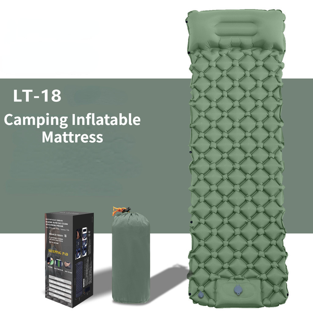 Colchão Insuflável De Camping Exterior Com Almofada Ultralight Cushion Hiking Travel Bomba Embutida