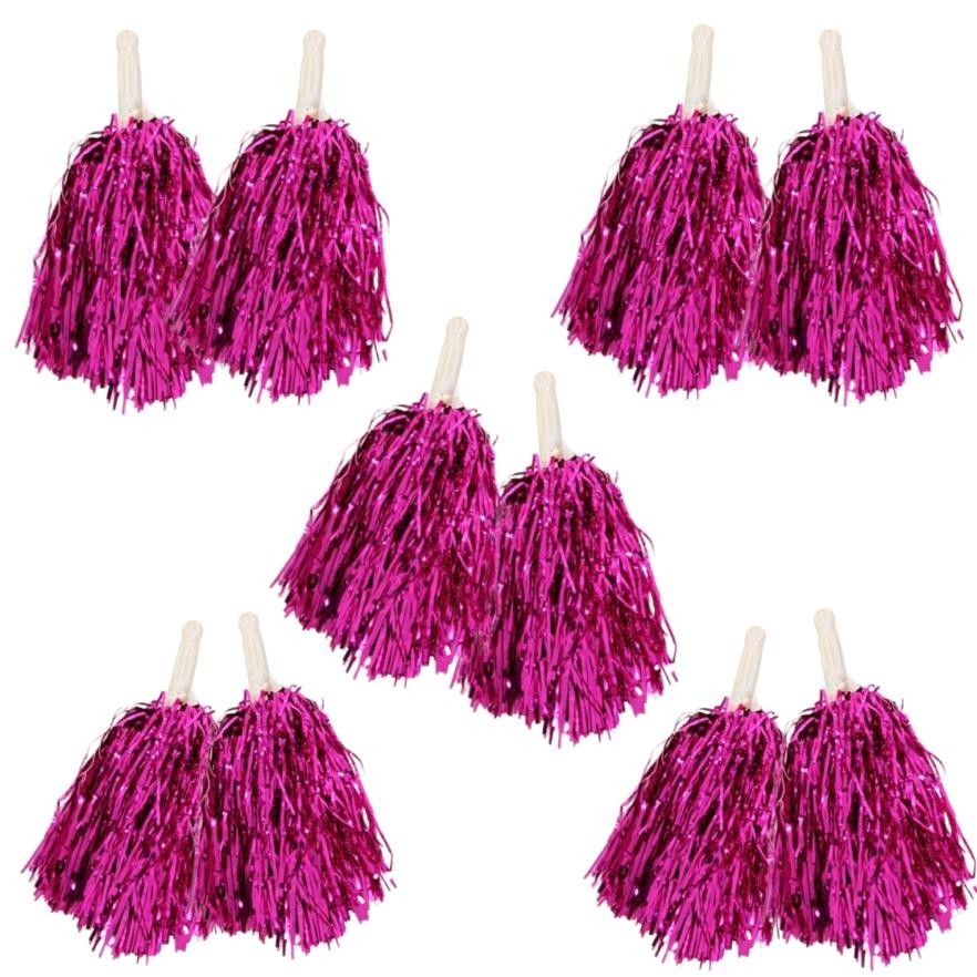 Kit Pom Pom Metalizado 5 pares, 2 pares ou 1 par Líder de Torcida