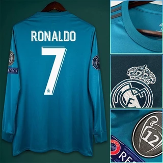 Retro Real Madrid 17/18 Manga Comprida Terceira Distância S-XXL NRTN