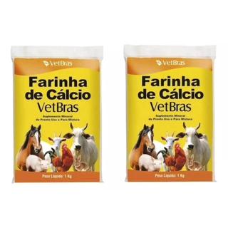 Kit 2 Farinha de Cálcio Vetbras Suplemento Mineral - 1 Kg