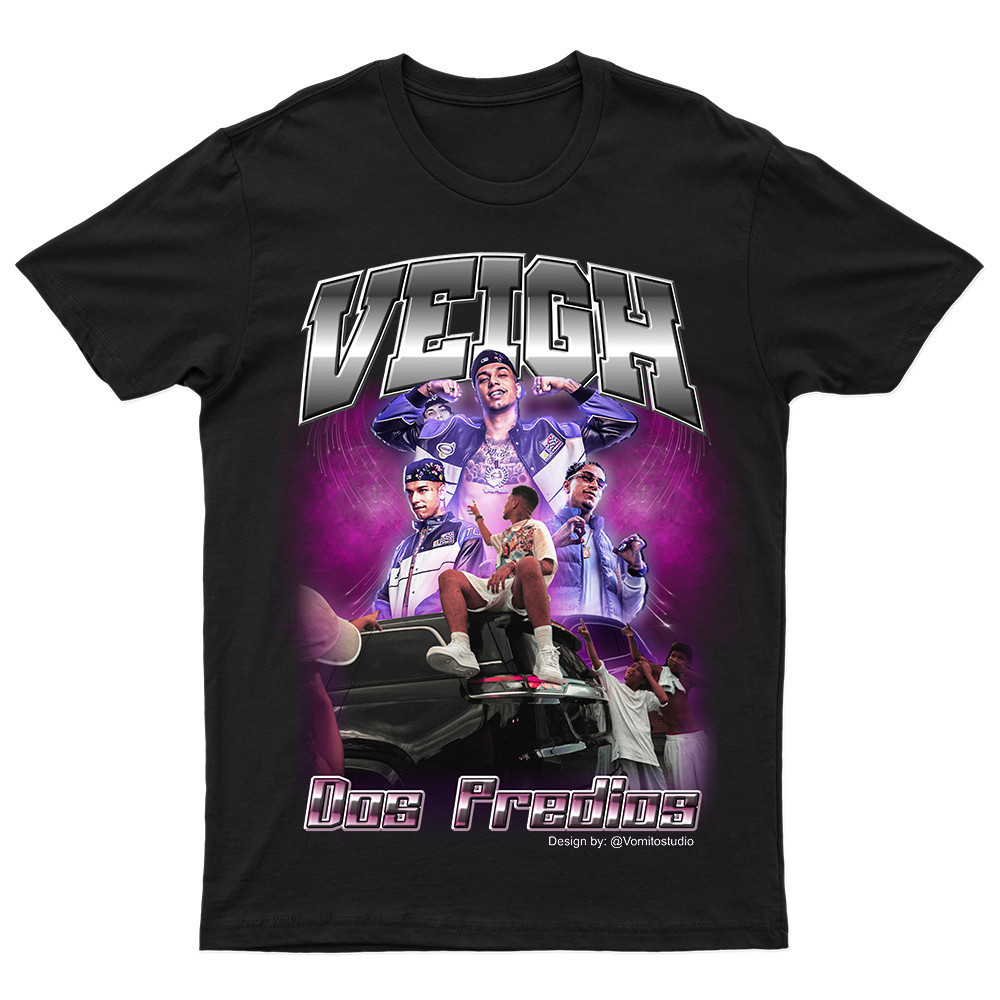 Camiseta Premium Streetwear 100% Algodão Veigh dos Predios Trap Funk Fã ...