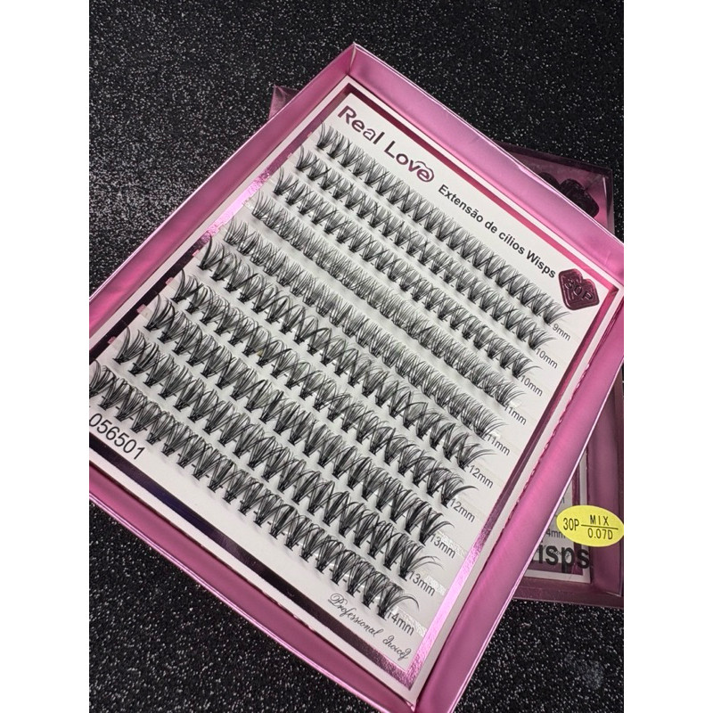 Cilios Fio A Fio Tufinhos Sem Nó Curvatura D 30P - Real Love