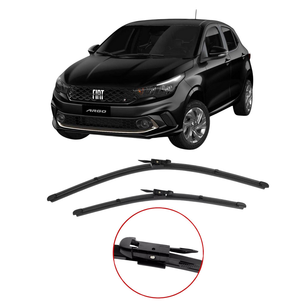 Par Palhetas Específicas Fiat Argo 2017 2018 2019 2020 2021 2022 2023 Limpador de Parabrisa Dianteiro Code