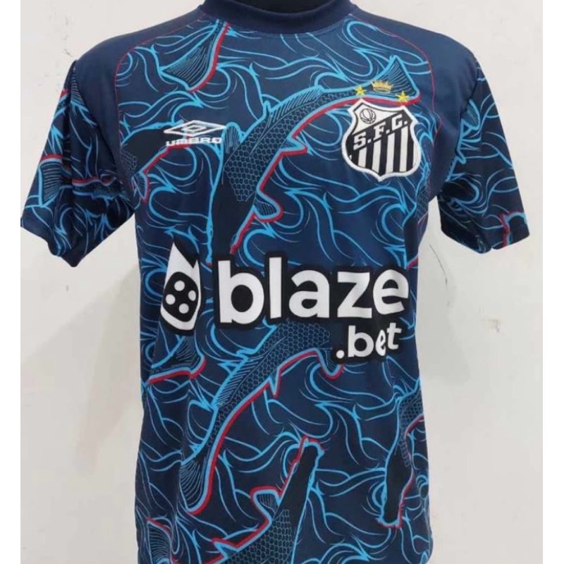 Camisa Camiseta do Time do Santos Azul 2024