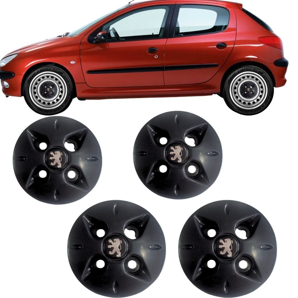 Jogo Calota Centrais Peugeot 206 207 208 emblema Resinado | Shopee