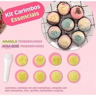 Kit Carimbos Essenciais - 9 Peças - Cor Rosa (Blue Star)