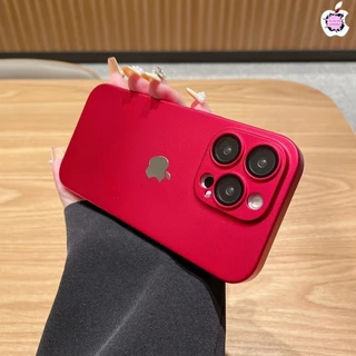 Estojo de telefone Ultra-fino e leve 6D vermelho fosco, adequado para iPhone XR XSMAX 15 14 13 12 11 ProMAX Plus Lente de câmera Super protetora