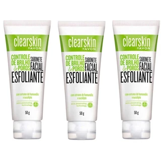 Sabonete Facial Esfoliante Clearskin 50g - Avon (3 unidades)