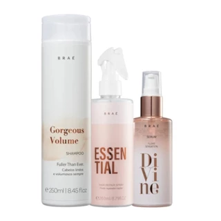 Kit Braé Gorgeous Volume Essential Divine Plume (3 Produtos)