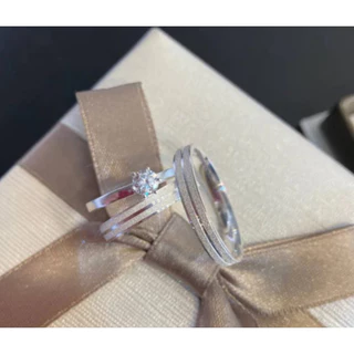 Par Alianças Namoro Banhado a Prata 950 4mm diamantada jateada + Gravação COD-16