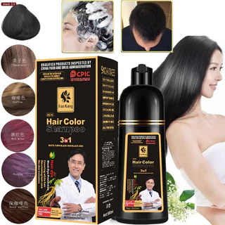 shampoo paint hair 500ml Tintura Para Cabelos Pretos Shampoo Creme Orgânico Permanente Cobre A Essência De Gengibre Natural Cinza Branco Brilhante Mulheres Homens