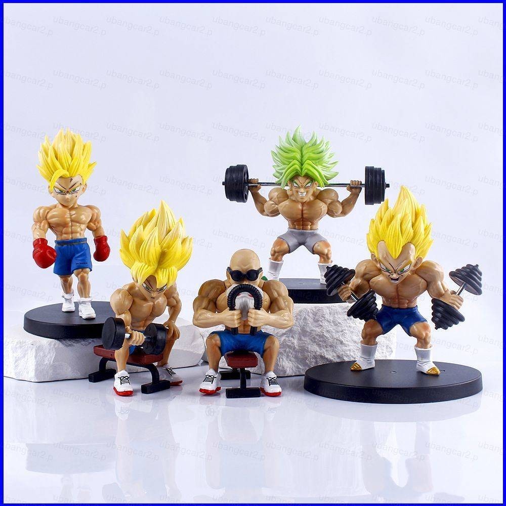 Quadrinhos 5pcs Dragon Ball Ação Figura Fitness Kame Sennin Filho Goku Vegeta Gohan Broli Bonecas Modelo Brinquedos Para Crianças