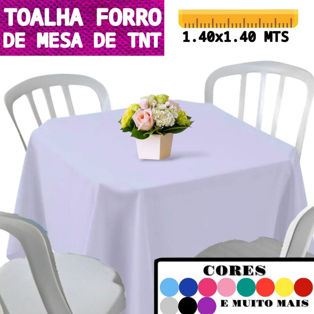 Kit Toalha de Mesa 10 Toalhas Branca de TNT (1,40x1,40m) Forro de Mesa Aniversários