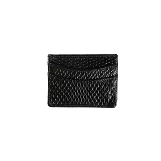 Kit Carteira Masculina e Porta Cartão de Couro Preta