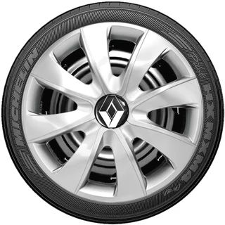 Promoção Jogo  4 Calotas Esportivas Aro 13/ 14 Prata Compatível com Scenic Logan Sandero Stepway Megane Clio Fluence Symbol Scala em Oferta na Shopee