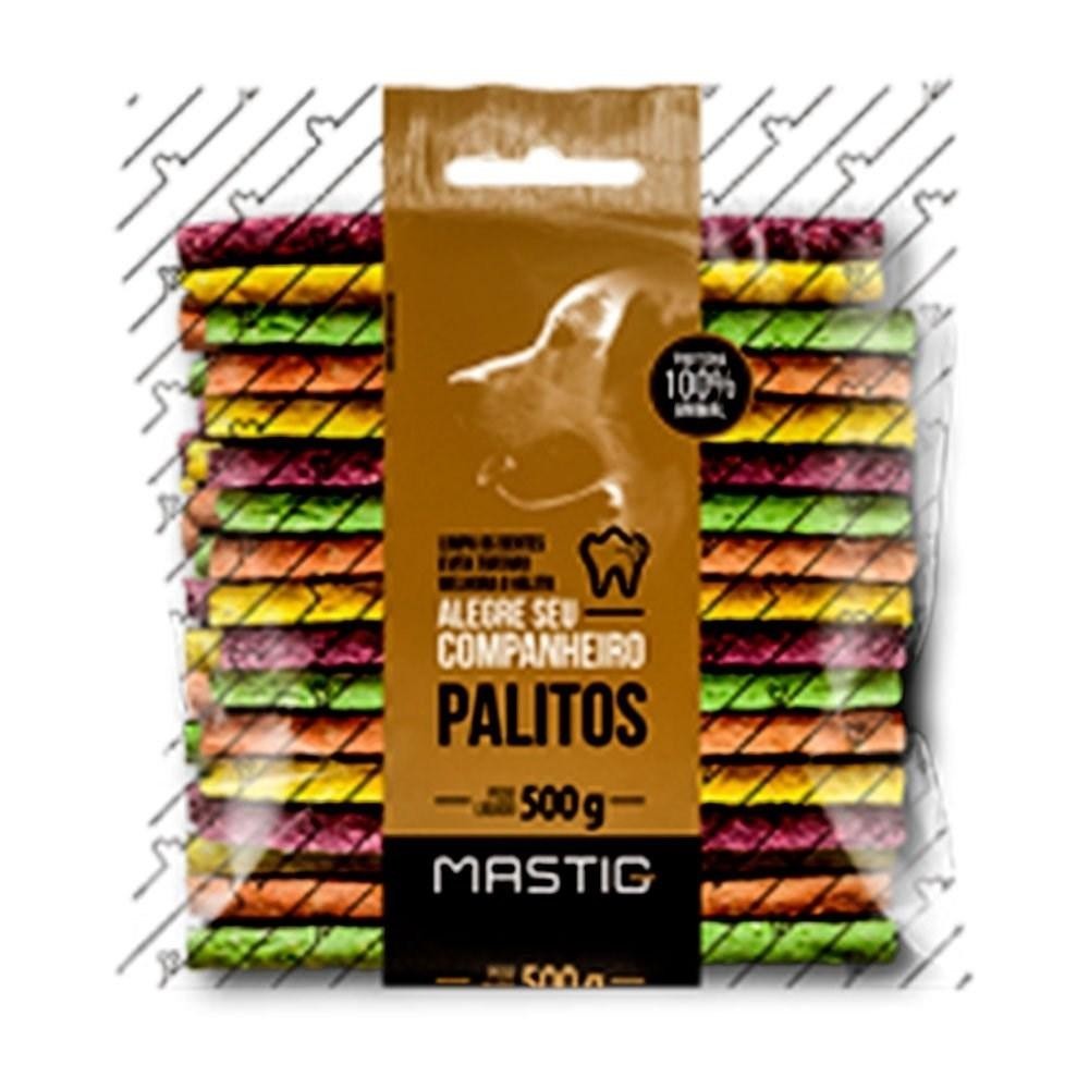 Petisco Palito Colorido 8x5 Mastig para Cães 500 g