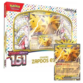 Pokemon Box Zapdos Ex EV 3.5 151 com 6 Booster + Carta Holográfica Promocional e Extragrande Zapdos Ex Copag - 33355
