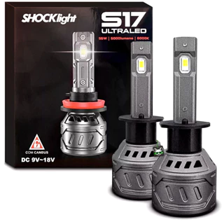 Lâmpada Encaixe Shocklight Ultra Led S17 Nano H1 5000 Lumens 6000k 55w 12V