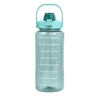 Garrafa Squeeze de Plastico AS Motivacional Com Botão de Trava Firme 2 Litros Verde