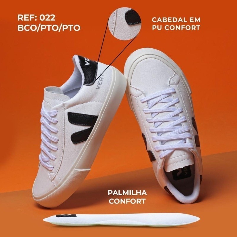 Tênis VERT v12 Linha Premium, palmilha confort, muito confortável. Feminino e masculino.