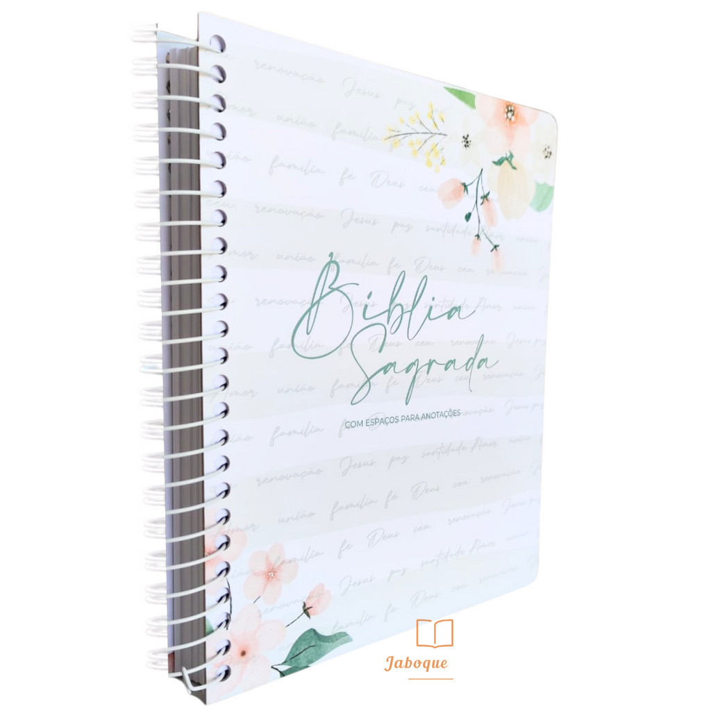 Biblia Feminina Anote | NVI | Espaço Para Anotações | Floral Branca ...