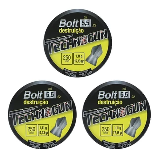 Chumbinho 5.5 Technogun Bolt Destruição 17,13gr 750 Unidades