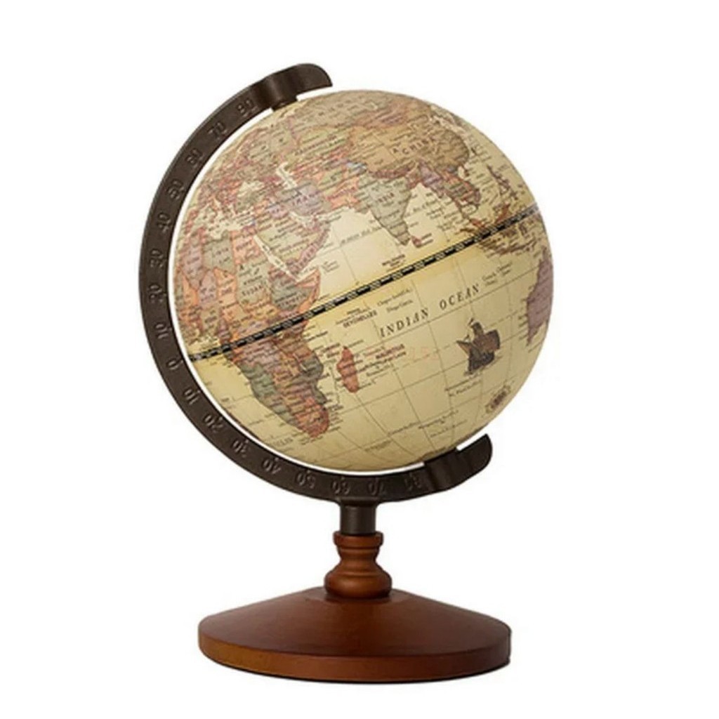 Globo Terrestre Retrô Giratório Luxo Premium Decoração 30 cm