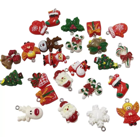 20 - 100 pçs aplique decoração de natal resina-pingente-mistura