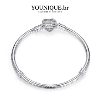 Pulseira Heart Diamond Clasp Escrita Na Frente E Atrás Para Amuletos Pulseira Antialérgica