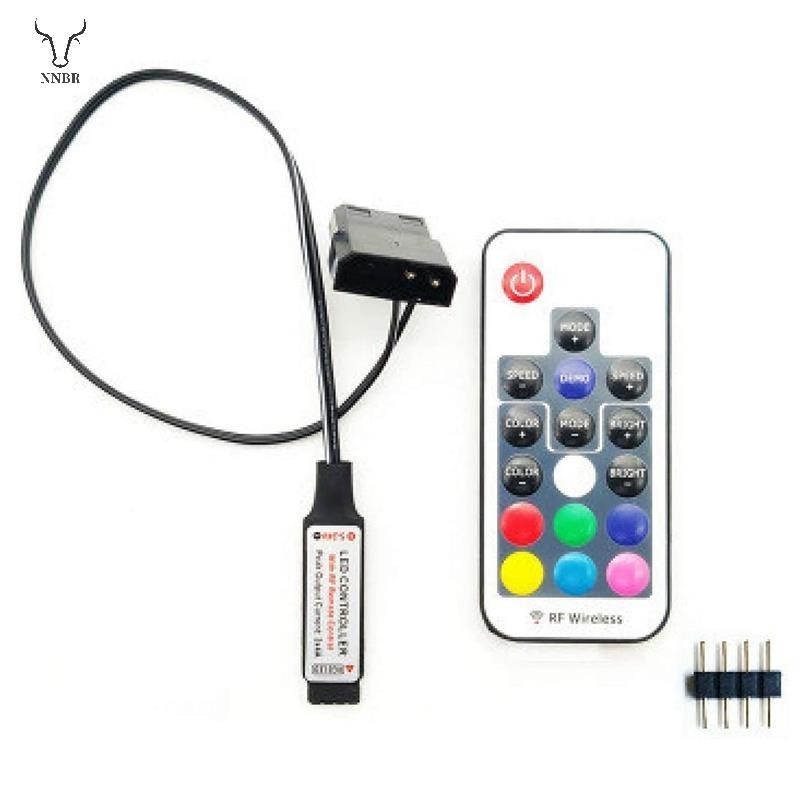 Controlador De Efeito De Iluminação Do Ventilador De Computador , 5V 3-Pin/12V 4 RGB Equipamento Controle De Fio/Remote Com On/Off