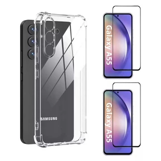 Capa Capinha Anti Impacto + 2 Peliculas 3D Para Samsung A55