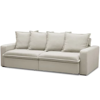 Sofá Retrátil Reclinável Para Sala de Estar Living 195cm Vêneto F04 Veludo Bege - Lyam Decor