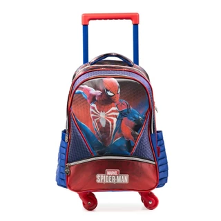 Mochila de Rodinha Infantil Masculina Homem Aranha 4 Rodas