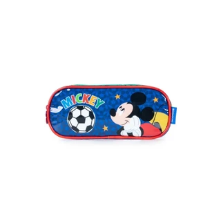 Estojo Escolar Masculino 2 Compartimentos Mickey Verde