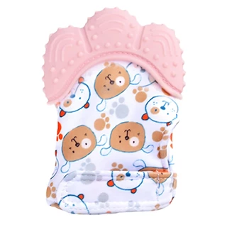 Mordedor Luvinha Ursinho Ponta de Silicone Bebe Macio Rosa - Castela