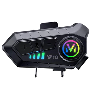 Fone de Ouvido Bluetooth 5.3 Sem Fio para Motocicleta Capacete Chamadas Viva-Voz À Prova d