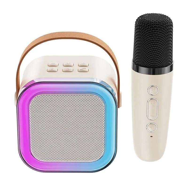 Alto-falante Bluetooth Karaoke com Microfone, Luzes LED e Diversão para Toda a Família Ming