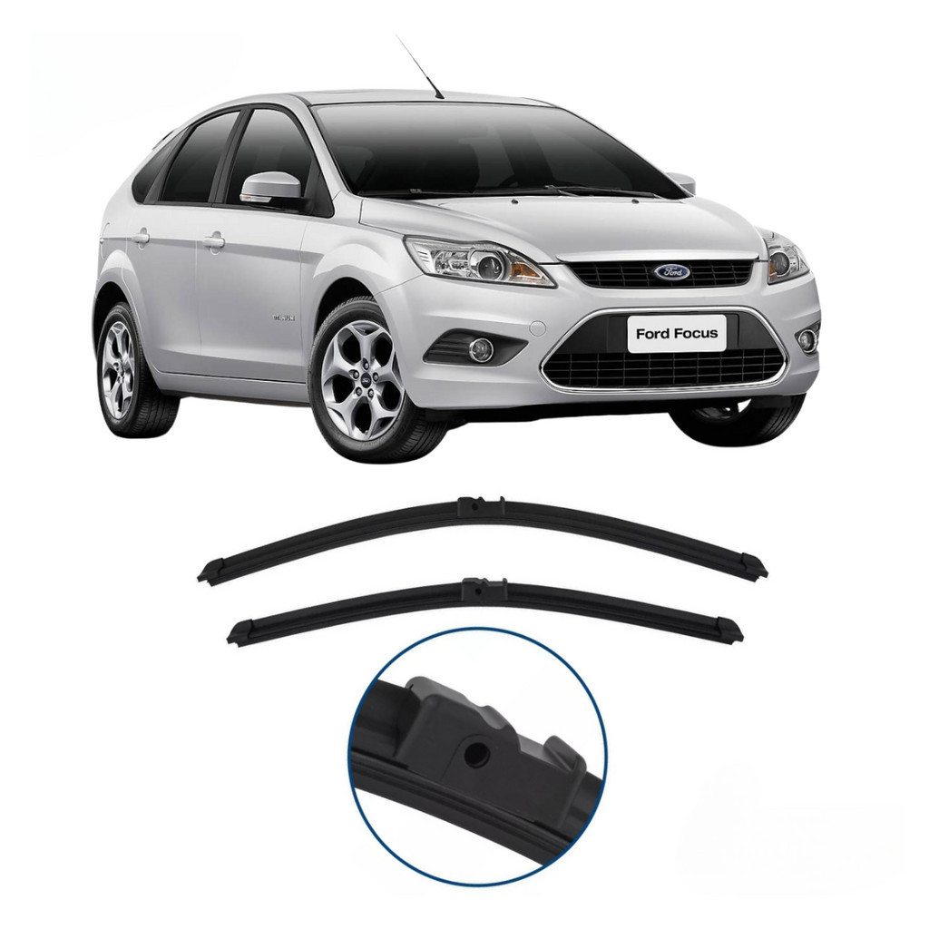 Par palhetas Específicas Ford Focus Hatch/Sedan 2009 2010 2011 2012 Limpador de Parabrisa Dianteiro