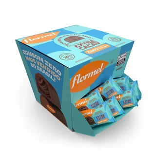 Bombom De Chocolate Ao Leite, Com Creme De Avelã Extra Cacau, Zero Açúcar Flormel- Caixa com 216g.