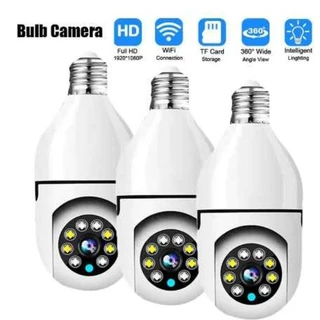 Kit 3 Câmera segurança wifi ip sem fio 360 com encaixe lampada bocal aplicativo Yoosee ptz full HD