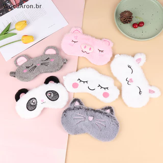 WoodAron 1PCS Plush Cute Grey Cat Eye Mask Máscara Para Dormir Os Olhos