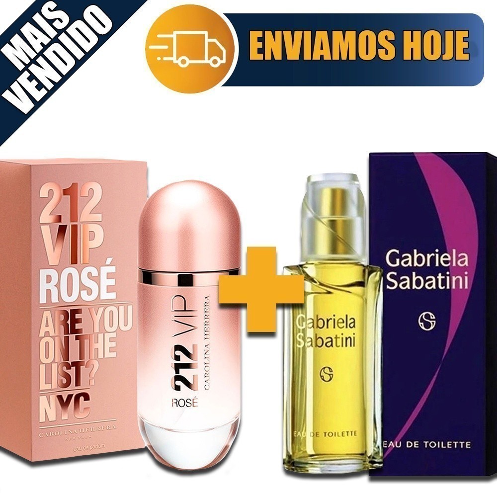 Kit Feminino 212 Vip Rose + Gabriela Sabatini Novidade 2023 top moda temdetudo