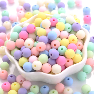 6/8/10/12/14mm Mix Macaroon Matte Acrílico Espaçador De Contas Acrílicas Loose Jewelry Round Bead For Making Bracelet Colar Brinco Diy