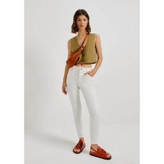Calça Feminina Skinny Cintura Alta Em Sarja Com Elastano Hering