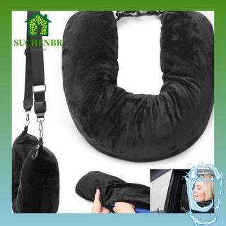 SUCHENBR Travesseiro De Viagem Com Pescoço Preenchido , Recheado Portátil À Prova D'água , Saco De Armazenamento De Fronhas De Tecido Lycra Ultra Soft Fuzz