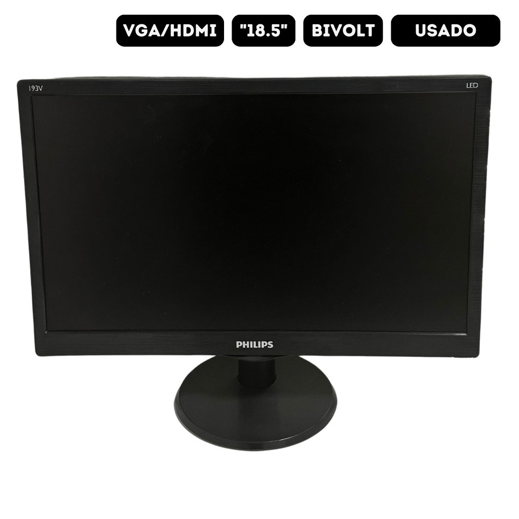 Monitor Philips 18.5 Led HD Widescreen Hdmi - Vga 193V5LHSB2