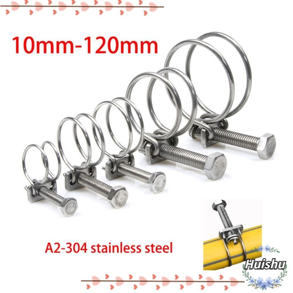 Abraçadeira Para Mangueira HUISHU 1Pc , Kit De Sortimento De Arame Duplo Clip Tubo , Durable 304 Garganta De Aço Inoxidável Buraco Fixo De Água Ventilação